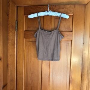 Calvin Klein Jeans Taupe Sleeveless Crop Camisole